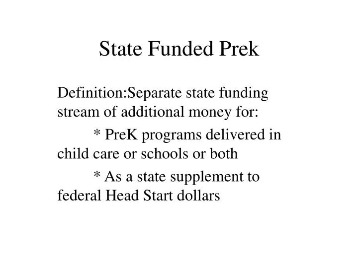 state funded prek