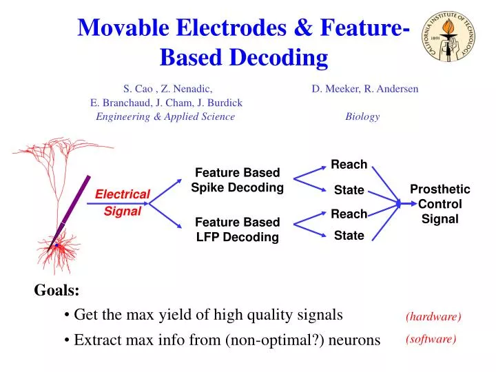 movable electrodes feature based decoding