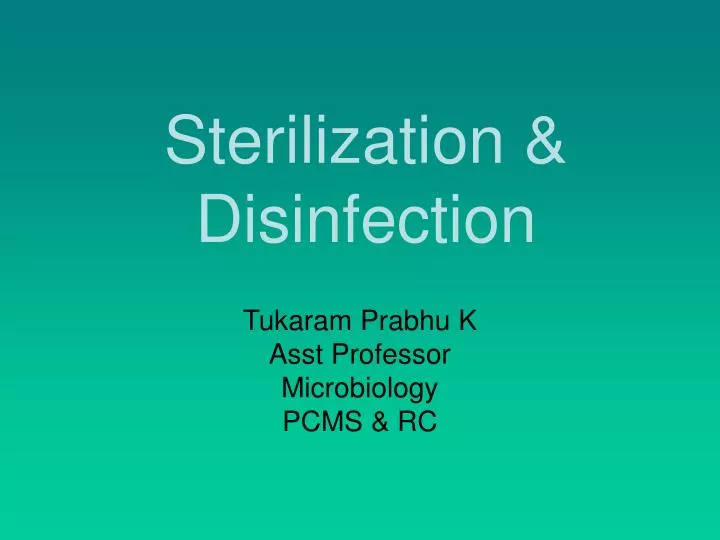 sterilization disinfection