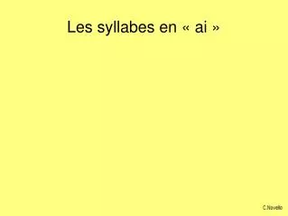les syllabes en ai