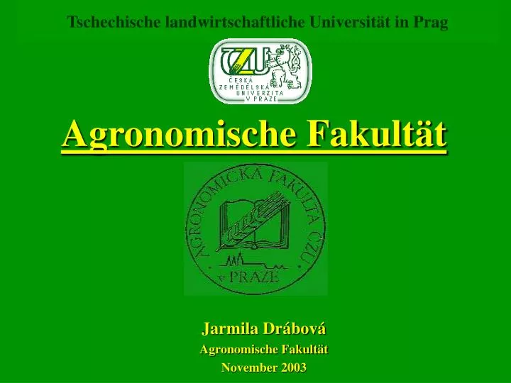 tschechische landwirtschaftliche universit t in prag
