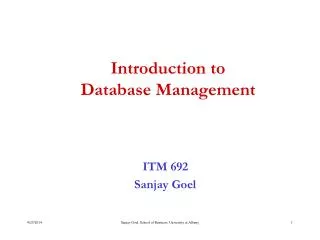 Introduction to Database Management