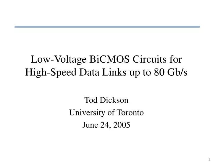 low voltage bicmos circuits for high speed data links up to 80 gb s