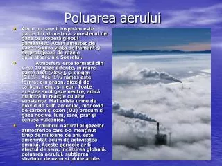 poluarea aerului
