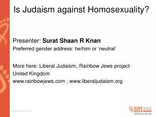 Is Judaism against Homosexuality?