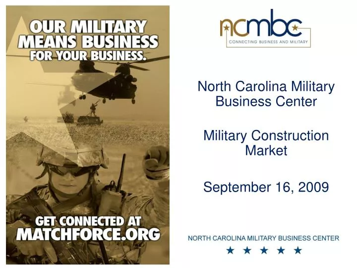 north carolina military business center military construction market september 16 2009