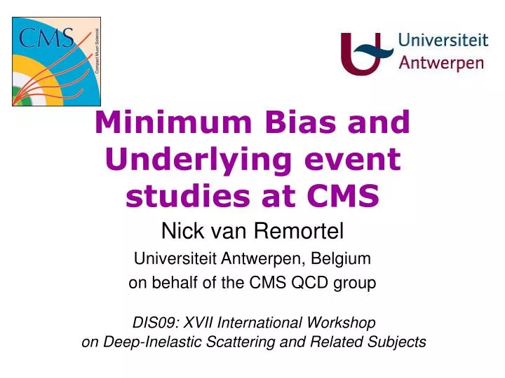 minimum bias and underlying event studies at cms