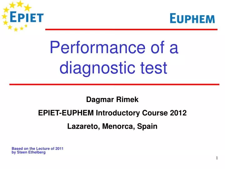 performance of a diagnostic test
