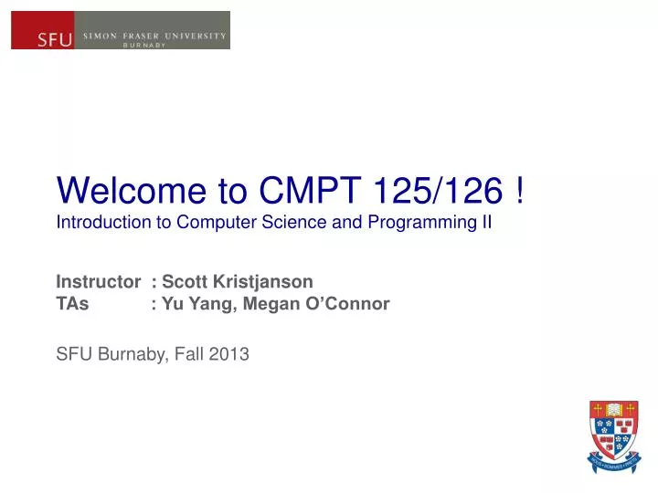 welcome to cmpt 125 126 introduction to computer science and programming ii
