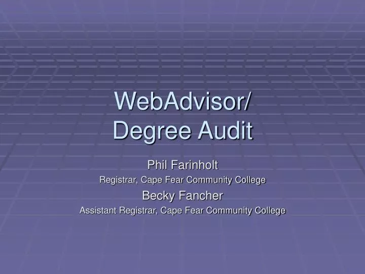 webadvisor degree audit