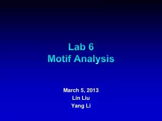 Lab 6 Motif Analysis