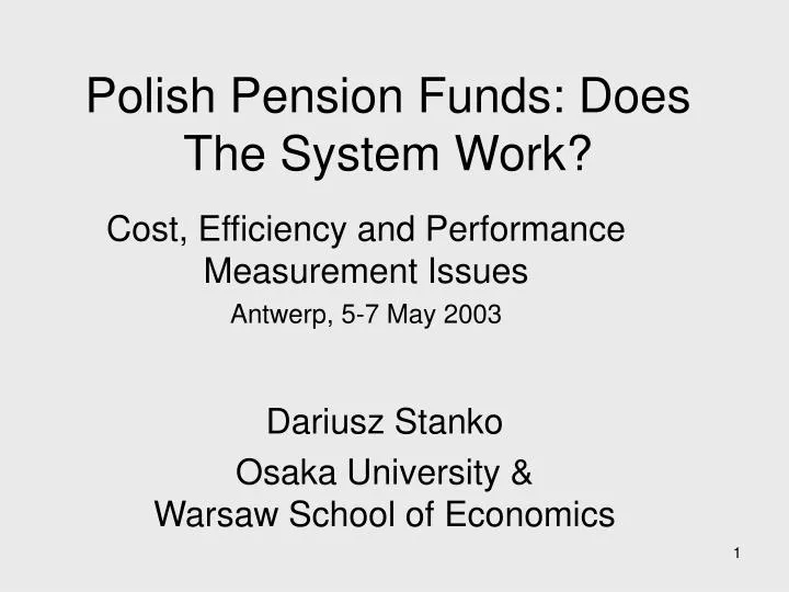 polish pension funds does the system work