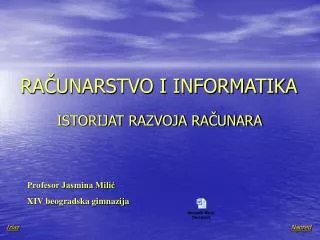 ra unarstvo i informatika