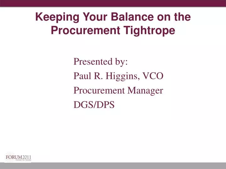 keeping your balance on the procurement tightrope
