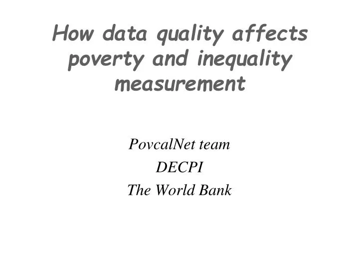 how data quality affects poverty and inequality measurement