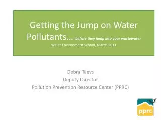 Debra Taevs Deputy Director Pollution Prevention Resource Center (PPRC)