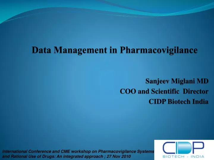 data management in pharmacovigilance