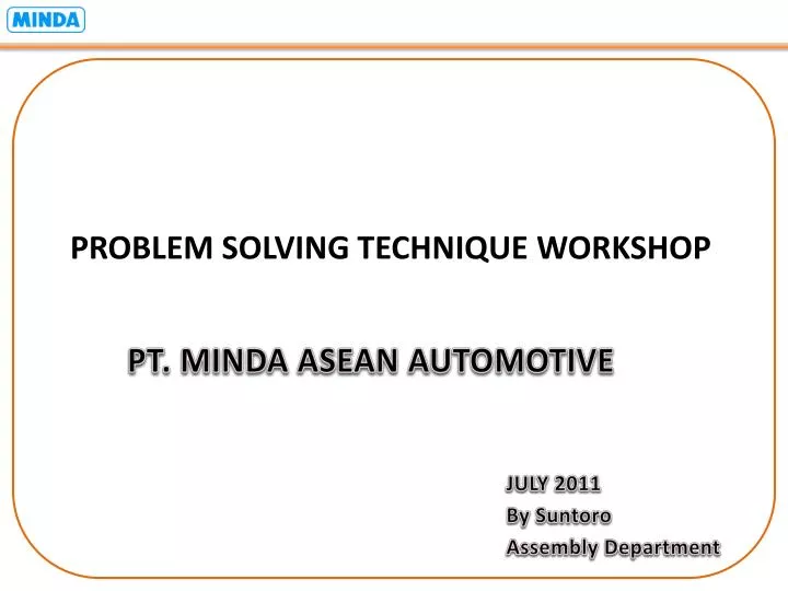 problem solving technique workshop