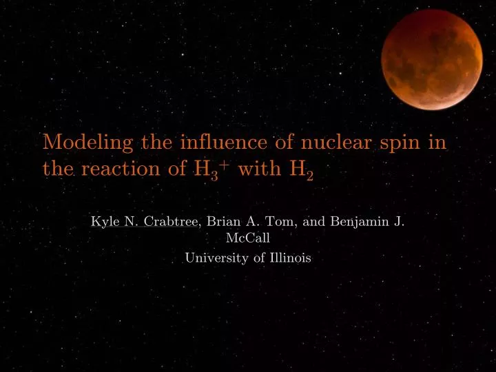 modeling the influence of nuclear spin in the reaction of h 3 with h 2