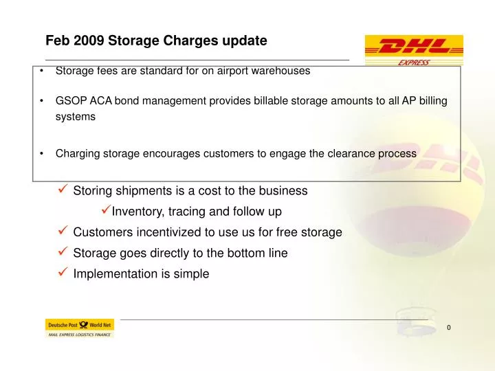 feb 2009 storage charges update