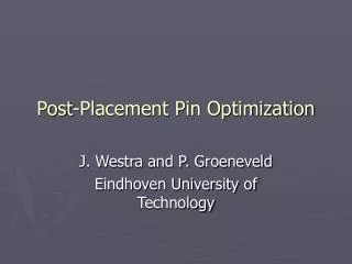 Post-Placement Pin Optimization