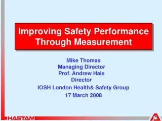 improving safety performance through measurement