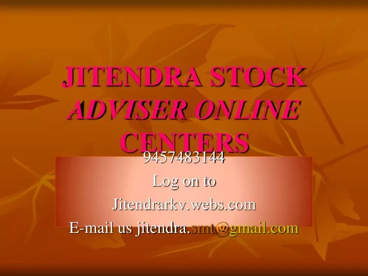 jitendra stock adviser online centers