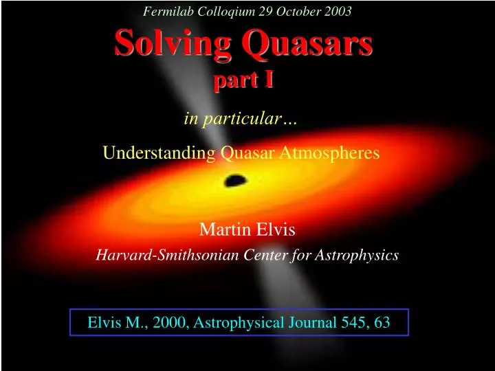 solving quasars part i