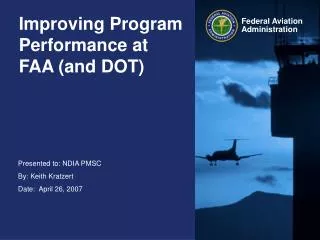 Improving Program Performance at FAA (and DOT)
