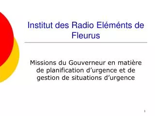 institut des radio el m nts de fleurus