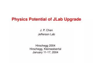 Physics Potential of JLab Upgrade