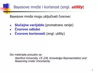 bayesove mre e i korisnost engl utility
