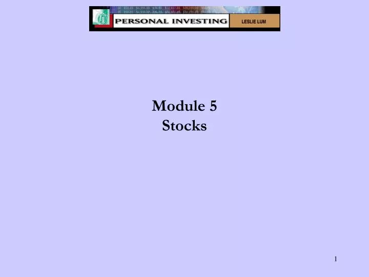 module 5 stocks