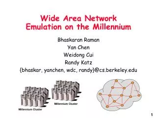Wide Area Network Emulation on the Millennium