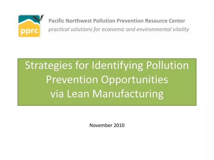 strategies for identifying pollution prevention opportunities via lean manufacturing