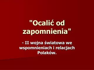 ocali od zapomnienia
