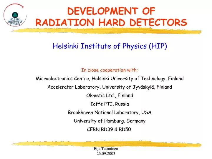 development of radiation hard detectors