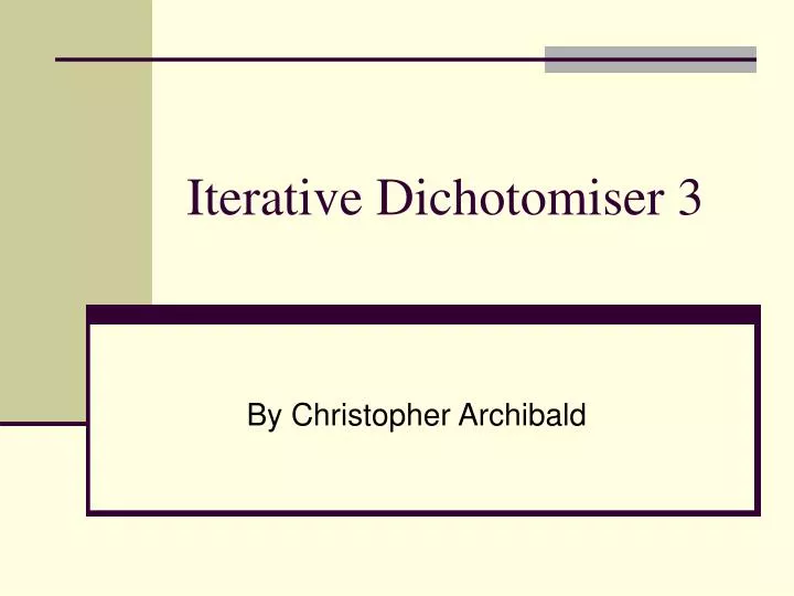 iterative dichotomiser 3