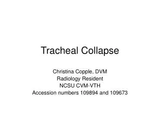 Tracheal Collapse