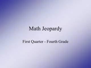 Math Jeopardy