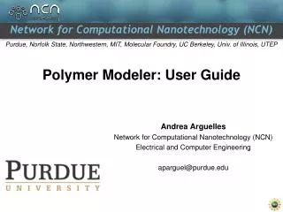 Polymer Modeler: User Guide