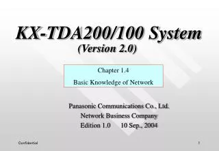 KX-TDA200/100 System (Version 2.0)