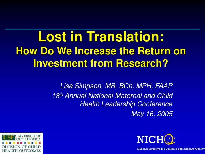 lost in translation how do we increase the return on investment from research