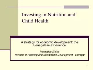 Investing in Nutrition and Child Health