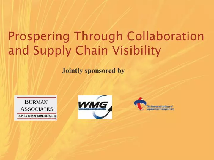 prospering through collaboration and supply chain visibility
