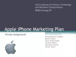 Apple iPhone Marketing Plan