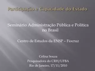 participa o e capacidade do estado