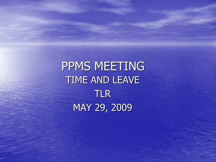 ppms meeting