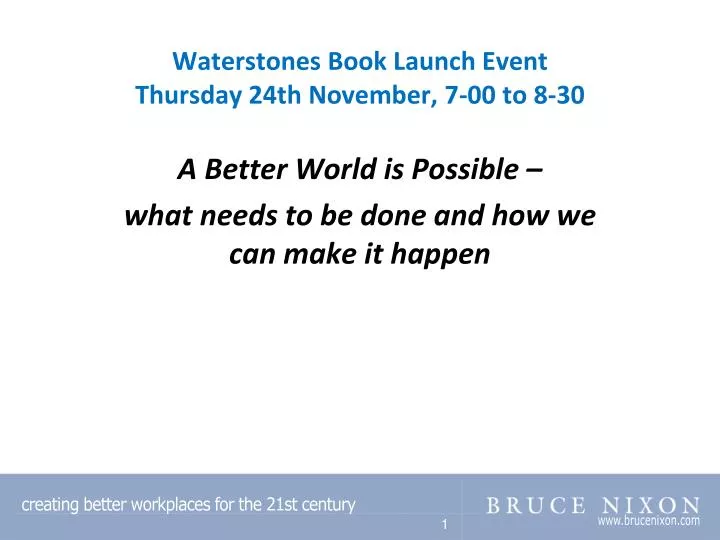 waterstones book launch event thursday 24th november 7 00 to 8 30