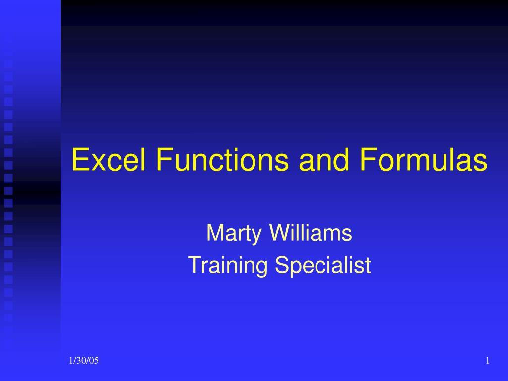 PPT - Excel Functions and Formulas PowerPoint Presentation, free ...